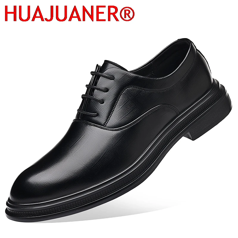 

Men Dress Shoes Black Soft Leather Men Heighten Formal Shoes Casual Business Men Oxfords Suit Shoes