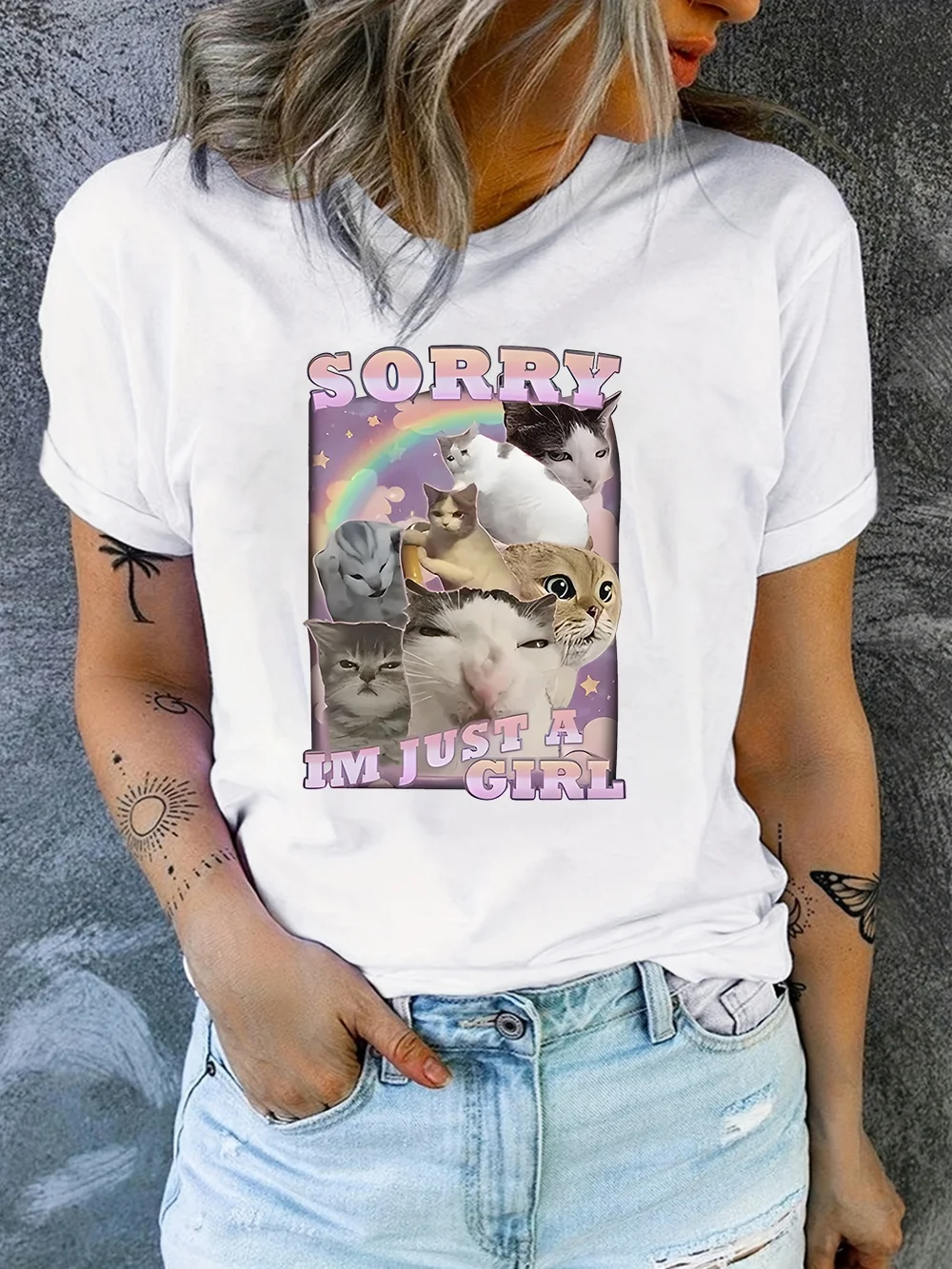Certified Freak Funny Cat Meme TShirts Clothing 90s Vintage Kitty Graphic T-shirts Women Fashion Casual Tshirt Summer Streetwear