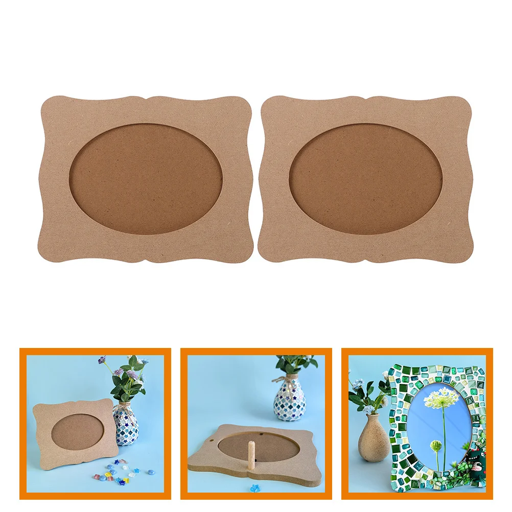 

2pcs Diy Unfinished Wood Blank For Painting Craft Wooden Diy Photo Handmade Decorative Unfinished Picture Frame Frame
