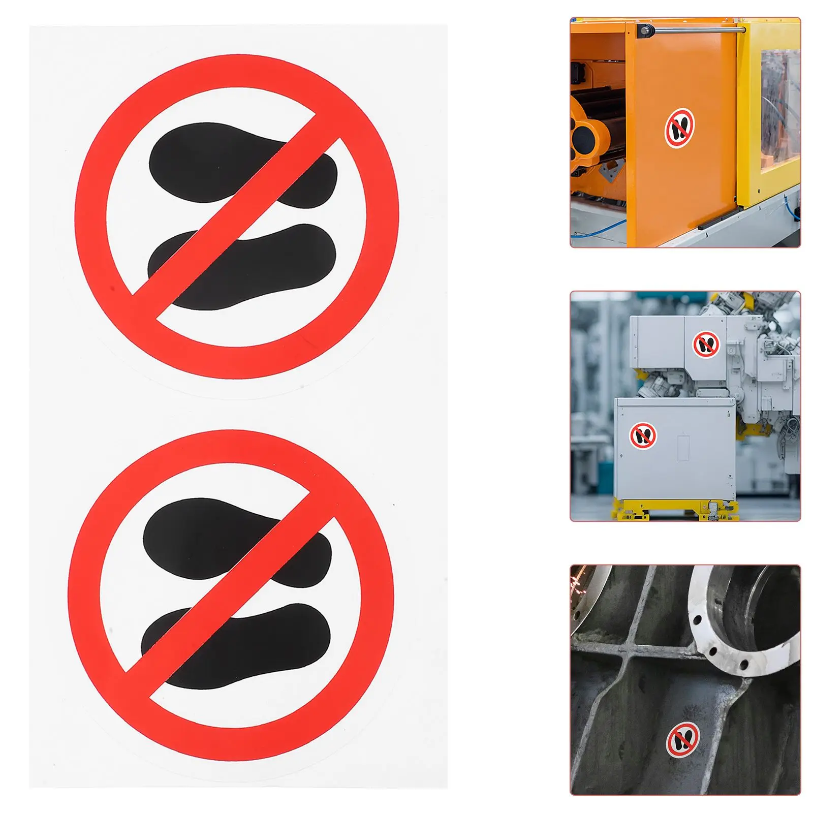  10 Pcs Warning Sign Stickers No Step Decals Stand Do Not Adhesive Label Cautionary Round