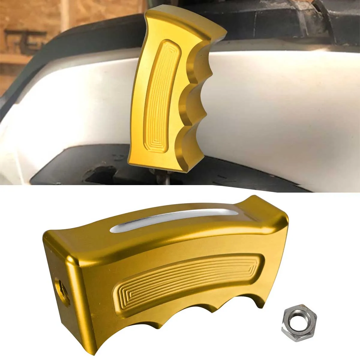 Custom Billet Pistol Grip Shift Knob Shifter Gold Billet Aluminum For Can-Am Outlander Renegade Can-Am Outlander Renegade