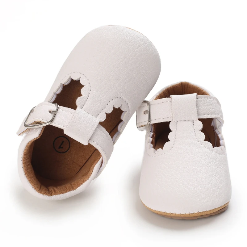 Newborn Baby Shoes Classic Stripe Leather Boy Girl Shoes Multicolor Toddler Rubber Sole Anti-slip First Walkers Infant Moccasins