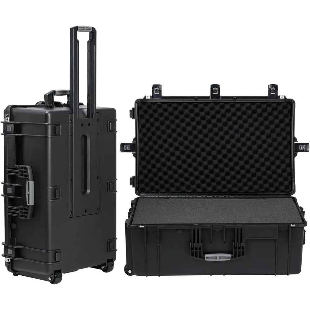 

32.5x20.5x13 Inch Rolling Hard Case with Wheels, Handle, Shock & Water Resistant for Equipment and Cameras