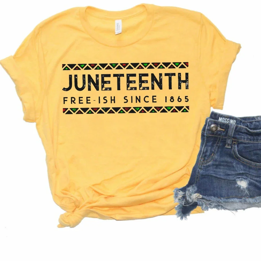 2020 Juneteenth Shirt Free-ish Since 1865 T-shirt Black Pride Black History Shirts BLM Melanin Tees Women Casual Tops