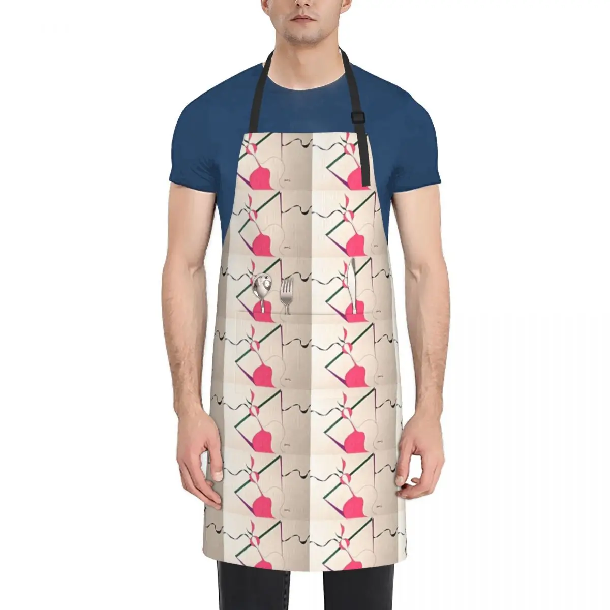 

Flamingo Geometry Apron Kitchen on the wall Hairdressing home women Kitchen New 2022 Year Apron
