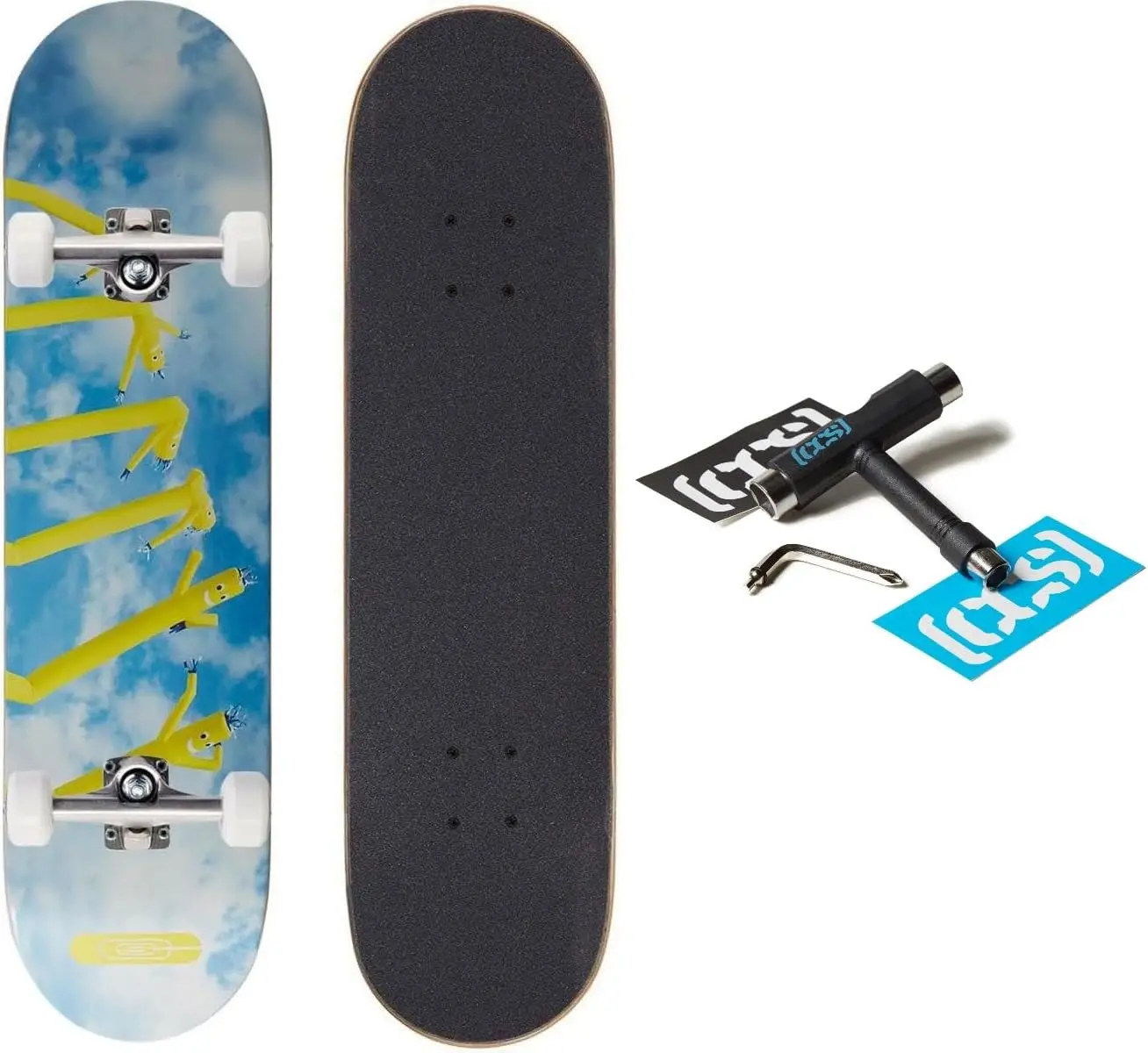 [CCS] Skateboard completo in legno d'acero di grado professionale completamente assemblato con attrezzi e adesivi per pattini Adulti, bambini, adolescenti,