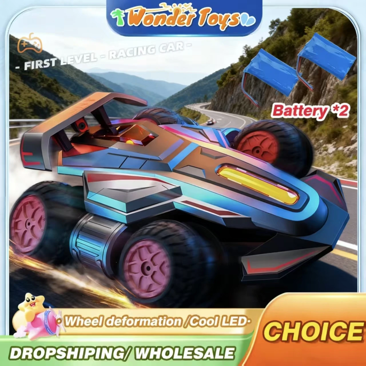 

Rc Stunt Car 2.4G Remote Control Drift Racing Car 360 Rotation Buggy Tuck with Light Music Flip Rolling Tires Toys for Boys Kids