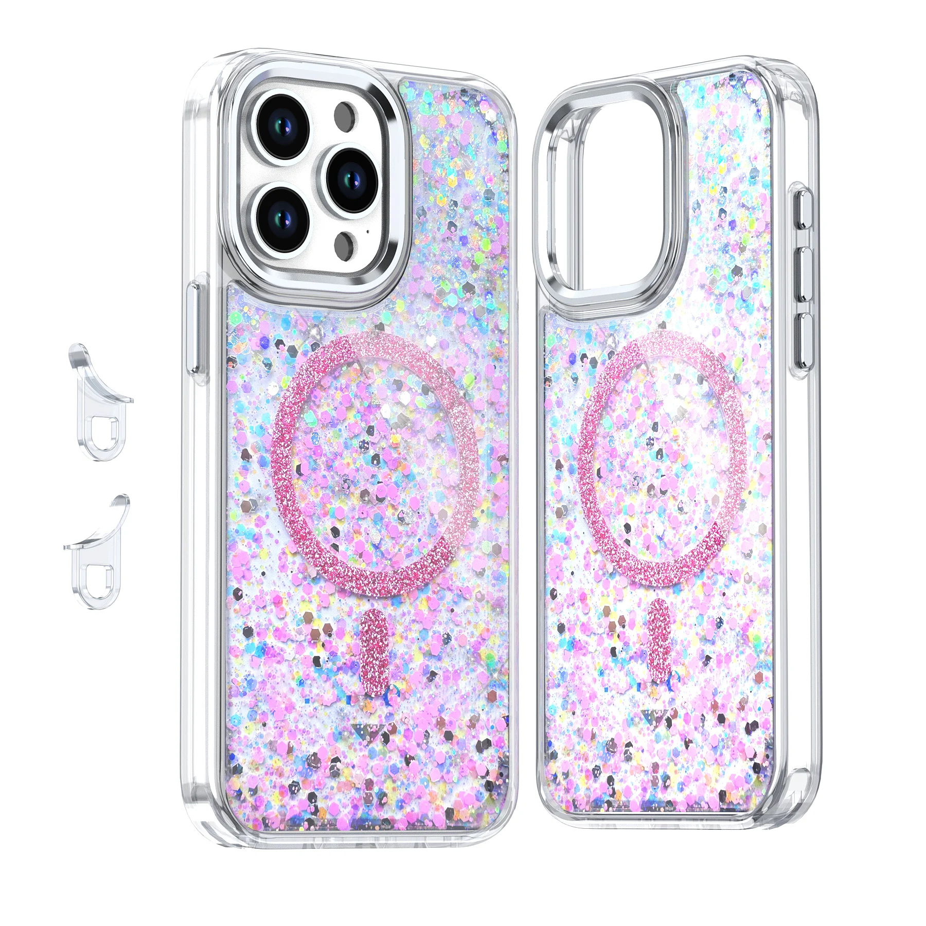 

Luxury Glitter Case For iPhone 15 14 13 Pro Max with wireless charging Back Cover Star Quicksand Shockproof Silicone Girl Woman