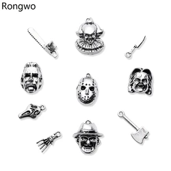 Rongwo-ホラーをテーマにしたシルバーメッキのジュエリーを作るための10個の円のペンダント