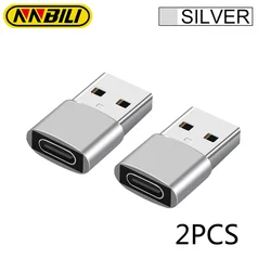 NNBILI USB C 타입 OTG 어댑터, USB C 수-마이크로 USB C 타입 암 변환기, 맥북 삼성 USBC OTG 커넥터용, 2 개