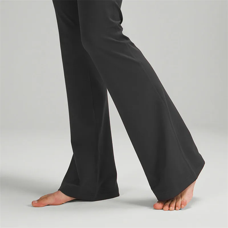 Calça de ioga feminina monocromática, calça de treino de cintura alta, casual elástica, plus size, na moda, 2024