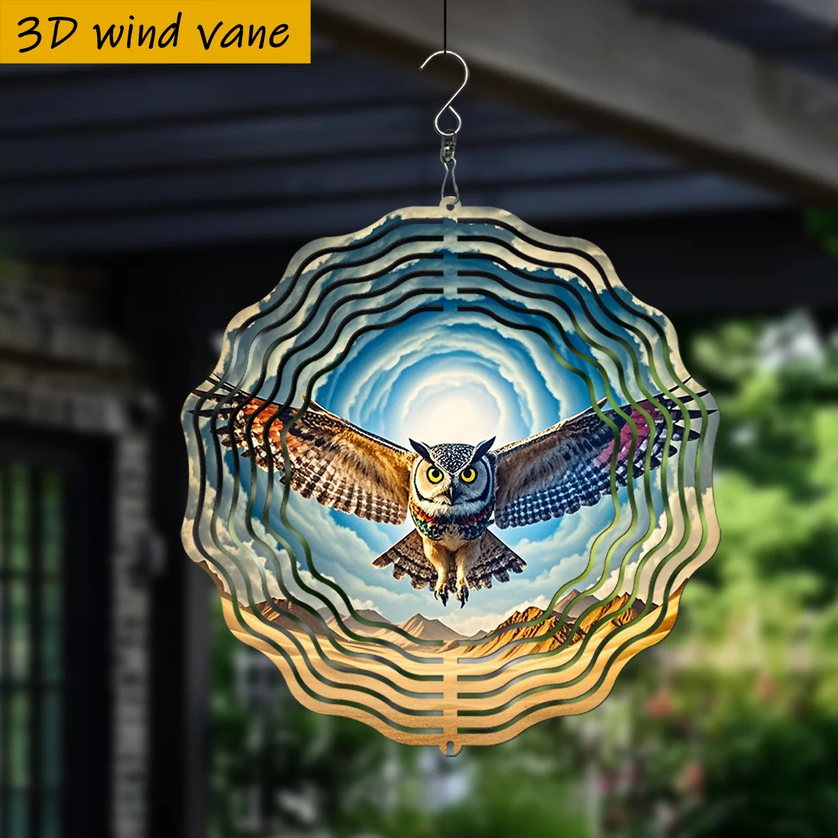 CIFbuy Wind Spinner 360 Degree Rotating Garden Decor Metal Wind Chime Outdoor Patio Yard Art Kinetic Ornament  CIFbuy Wind Spi