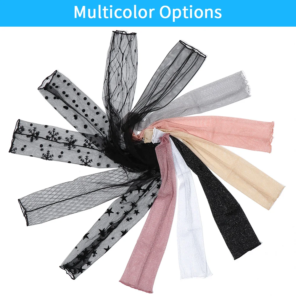 Summer UV Arm Warmers Breathable Sun Protection Sleeves Sunscreen Long-Sleeved Mesh Lace Gloves Driving Gloves