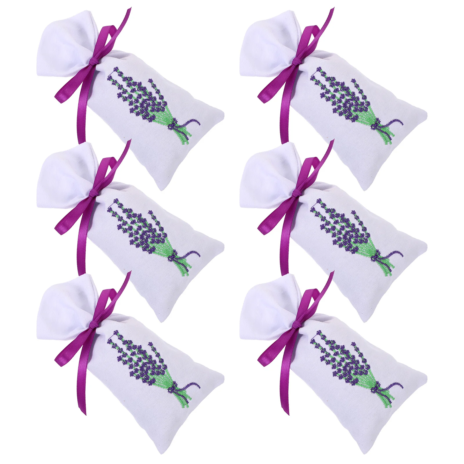 6 pcs Organic Natural Lavender Sachets Bag Portable Flower Candy Bags for Women Use Only Bag Without Spice and Candy (Random