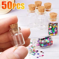10/50pcs 0.5ml Mini Glass Bottle Cork Transparent DIY Decoration Exquisite Drifting Wishing Message Cute Jars Containers Gifts