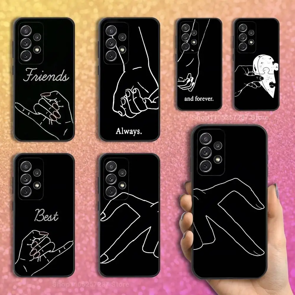 

Girls Bff Best Friends Art Case For Samsung S21,S9,S22,S25,S20,S10,Plus,Ultra,S24,S23,FE,Lite,Soft Silicone Black