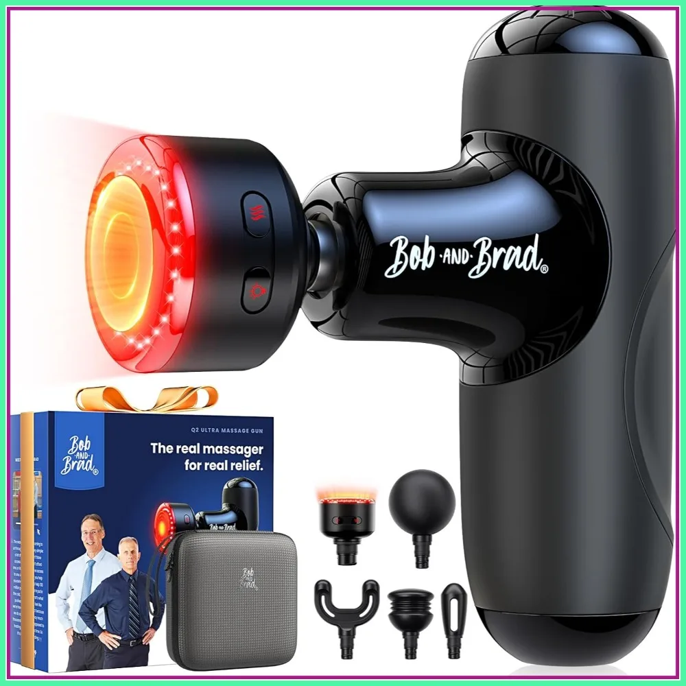 

Mini Massage Gun with Red Light & Heat, Pocket-Sized Deep Tissue Percussion Massager for Muscle Pain Relief, HSA/FSA Eligible