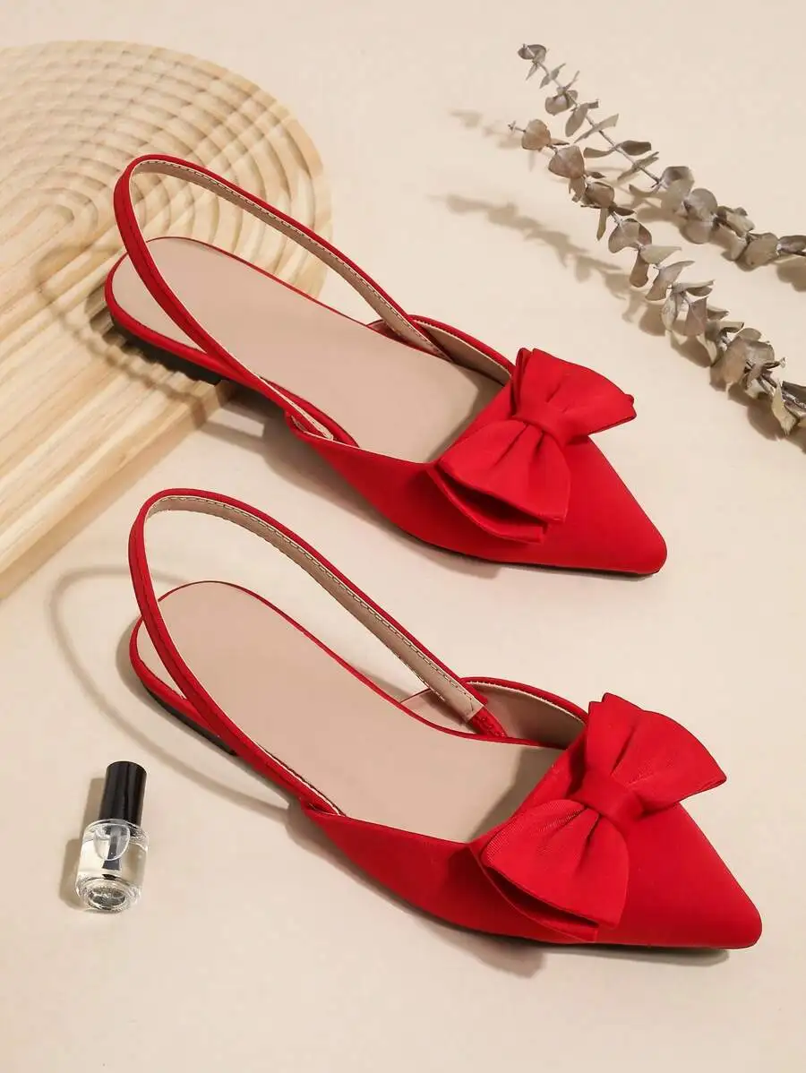 

Bowknot blue flat shoes for ladies, fit for spring summer outfits, casual outdoor wear and Valentine daily look.