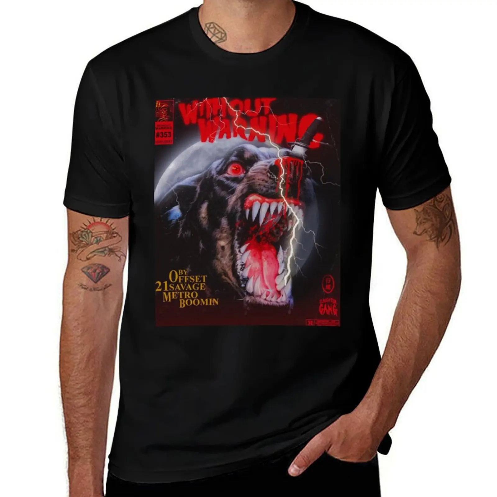 without warning T-Shirt Big and Tall Crew Neck Tee T-Shirt