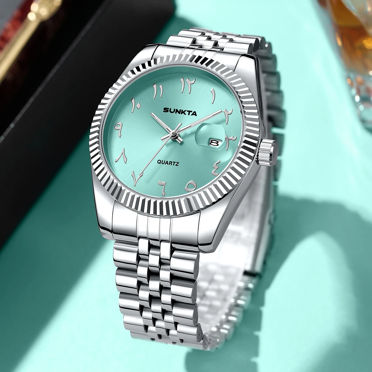 SUNKTA 2026 ساعة نسائية موضة الأعمال ساعة ذهبية أنيقة كوارتز مضيئة مقاوم للماء التقويم ساعة كلاسيكية للنساء relogio