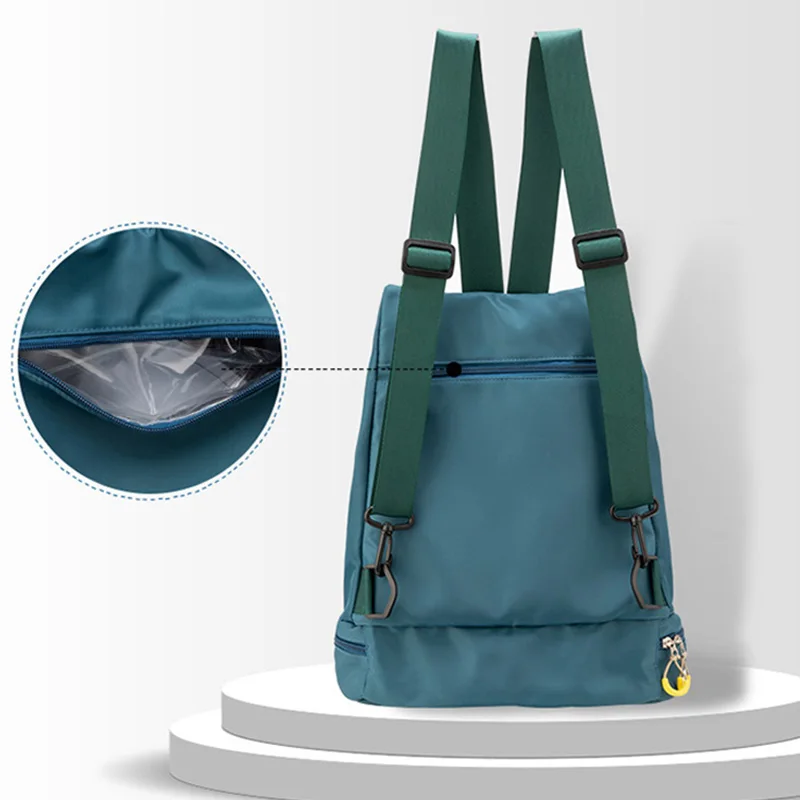 Bolsa de natación impermeable para niños, mochila de nailon con dibujos animados para la playa, bolsa de viaje húmeda y seca con zapatos independientes