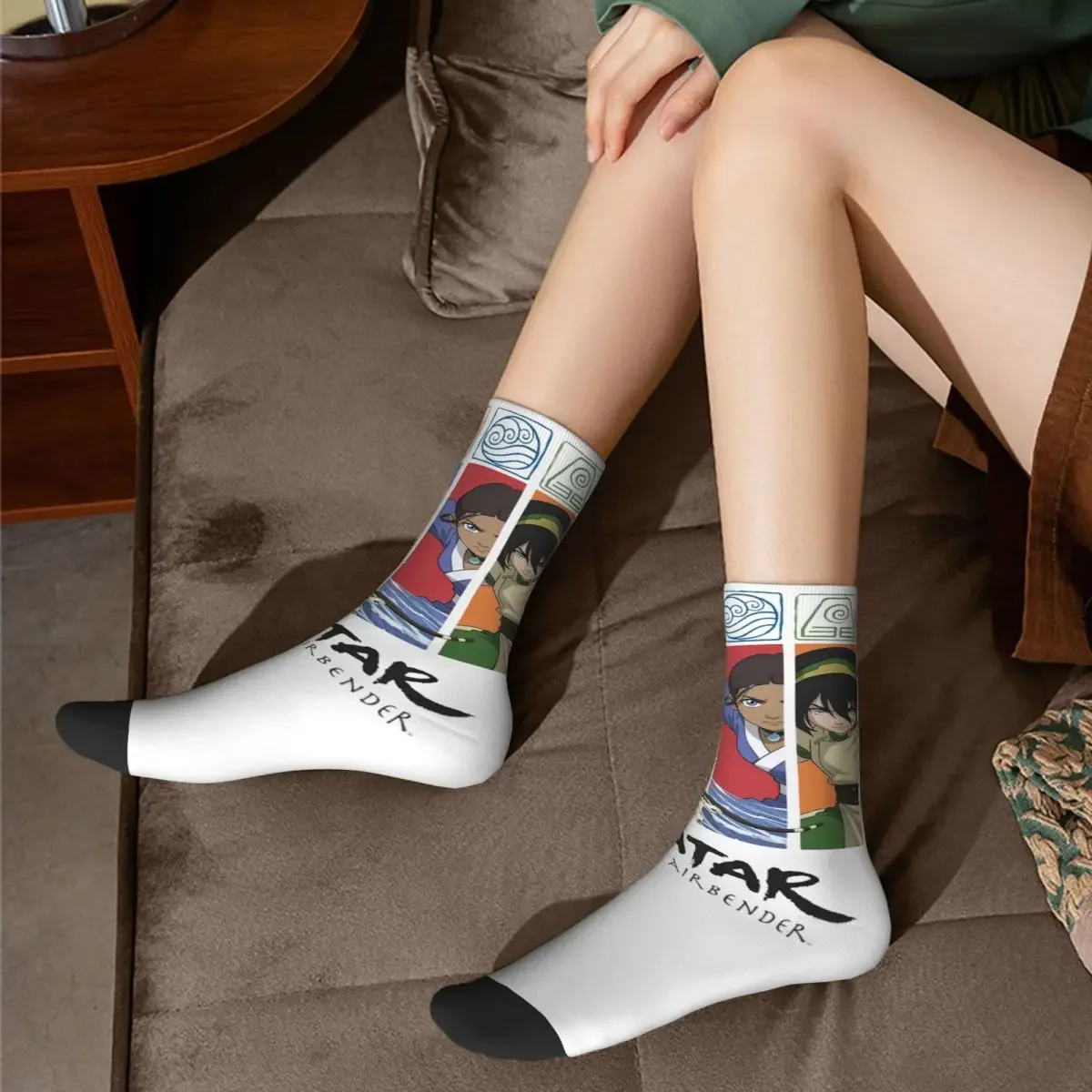 Funny Men Socks Novelty Avatar-The Last Airbender Group Character Panels Sock Women Socks Spring Summer Autumn Winter Crazy Sock