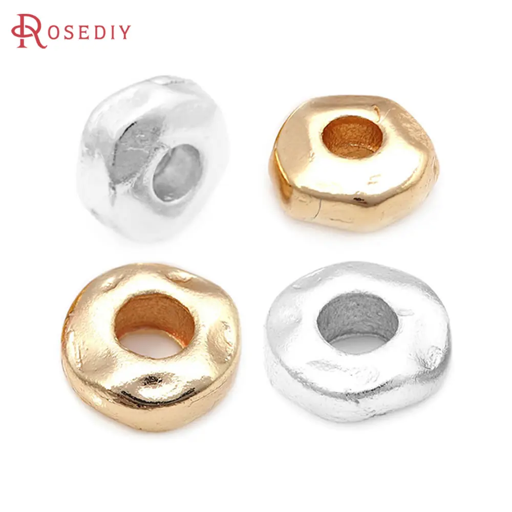 18K Gold Color Brass Irregular Round Bracelets Beads Spacer Beads Diy Jewelry Accessories Making Rosediy official-website