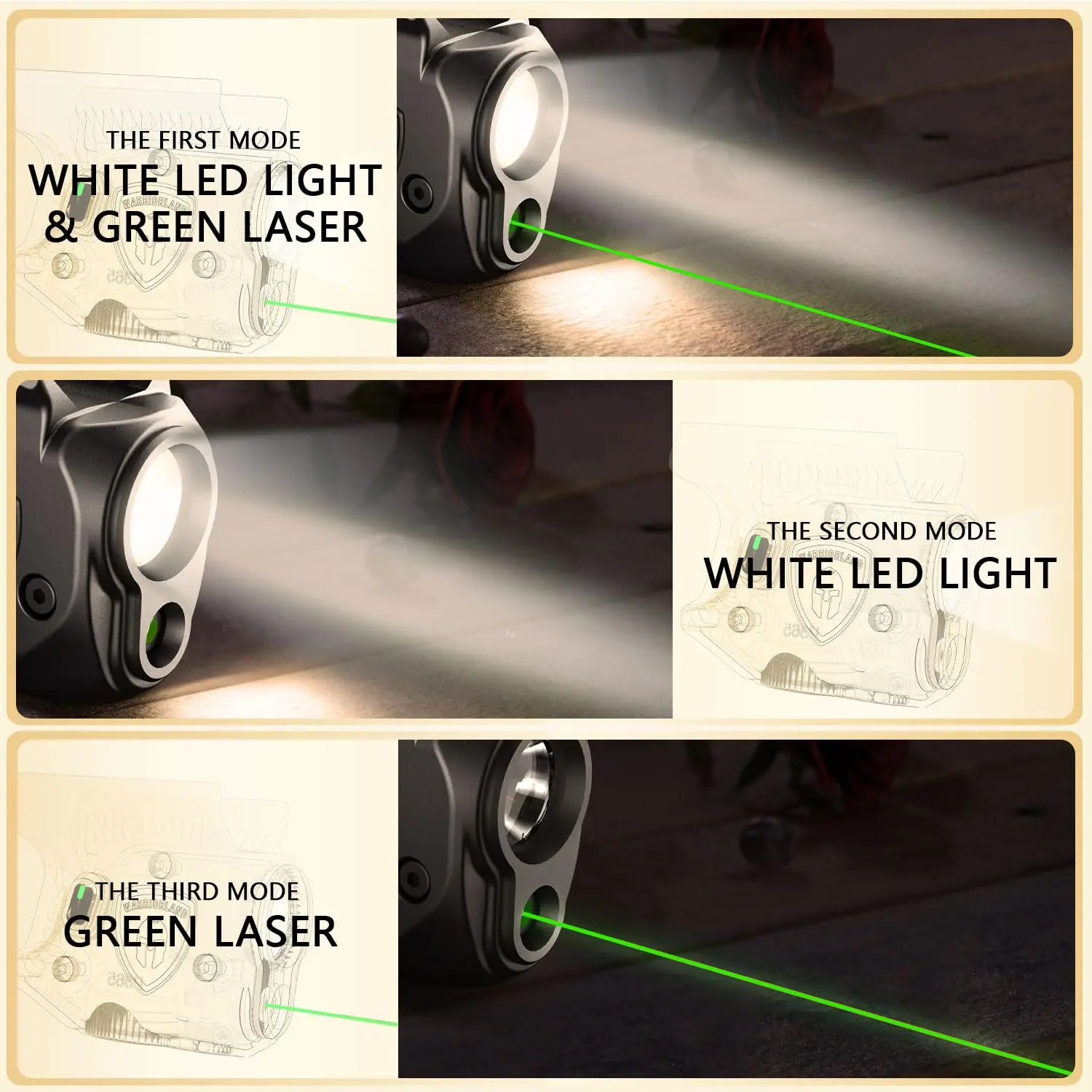 Only Fit S&W M&P Shield M2.0 9mm/.40,Compact 150 Lumen Mounted Light ,Green/Red,SLL-102