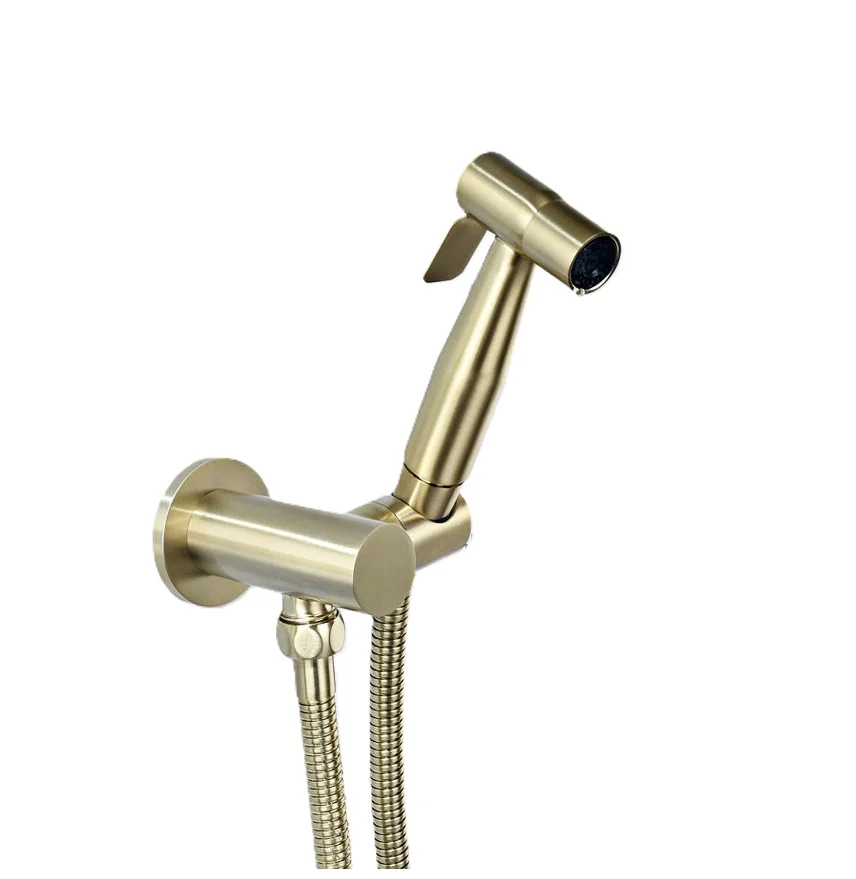 

Brushed Gold Brass Toilet Sprayer Kit Hand Held Bidet Sprayer