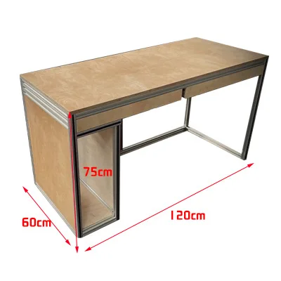 

Long Modern Desk Home Work Writing Bedroom Aluminum Profile Computer Solid Wood Student