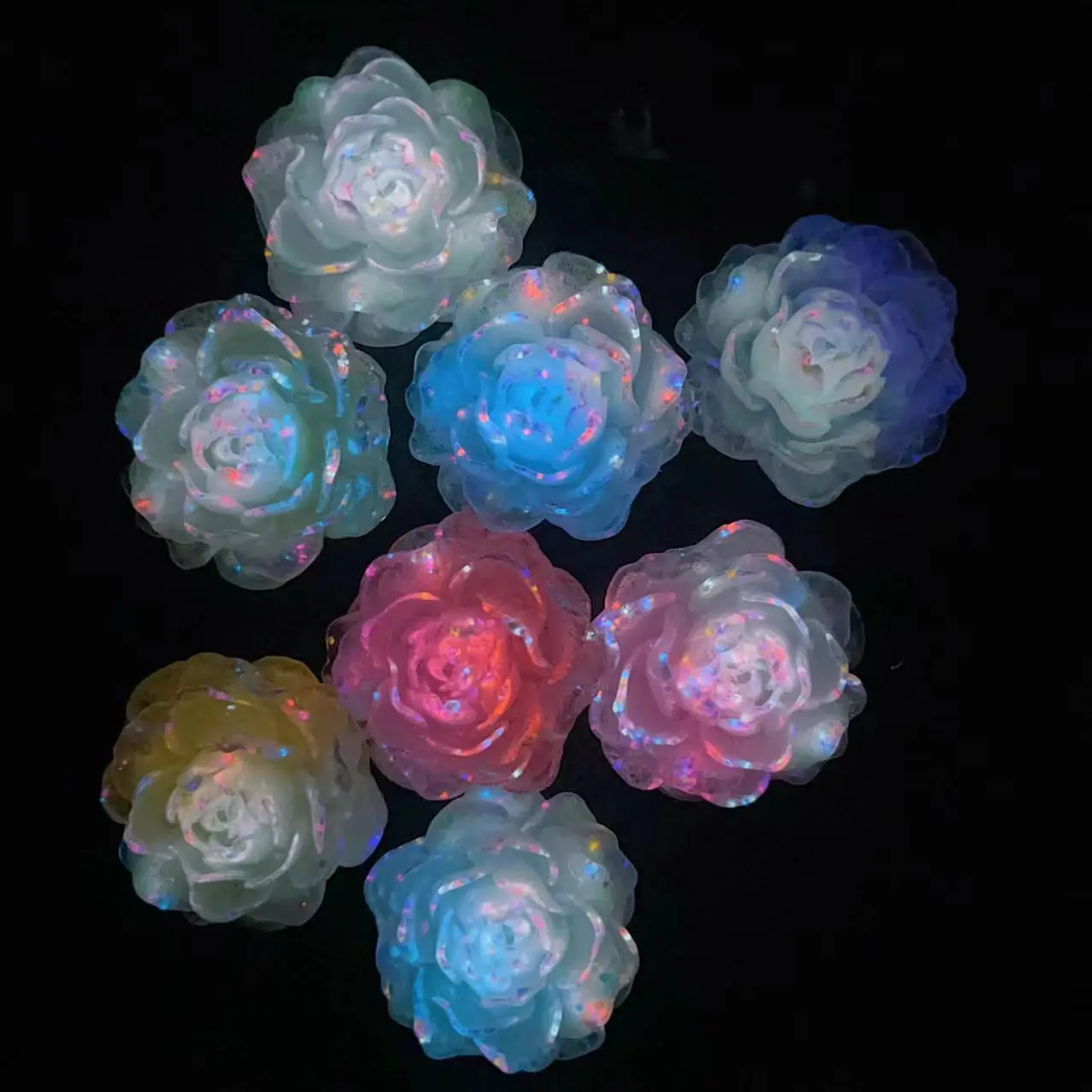 36mm firefly luminoso grande jasmim acessórios feitos à mão diy escudo do telefone móvel grampos de cabelo moldura da foto ornamentos flores decoração