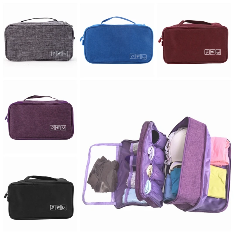 Bolsa de almacenamiento de tela Oxford para mujer, bolsa portátil de gran capacidad, impermeable, ropa interior, calcetines, clasificación, bolsa de mamá, accesorios de viaje