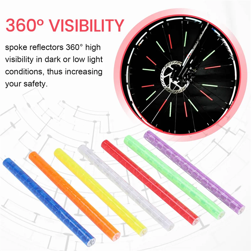 

A18E-84 Pieces Spoke Reflectors Bicycle Spokes Reflector Warning Strips Bicycle Spokes Bicycle Spoke Reflective
