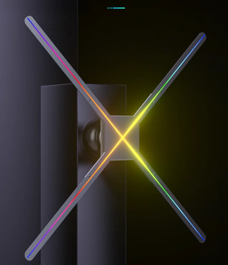 شاشة مروحة ثلاثية الأبعاد ثلاثية الأبعاد من Cool Naked Eye، شاشة LED دوارة، صوت بلوتوث، جهاز عرض ثلاثي الأبعاد مدعوم بتكيف أندرويد