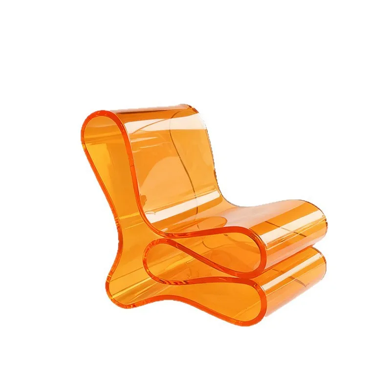 

Small apartment cream style sofa acrylic transparent suspension modern simple living room leisure back chair armrest