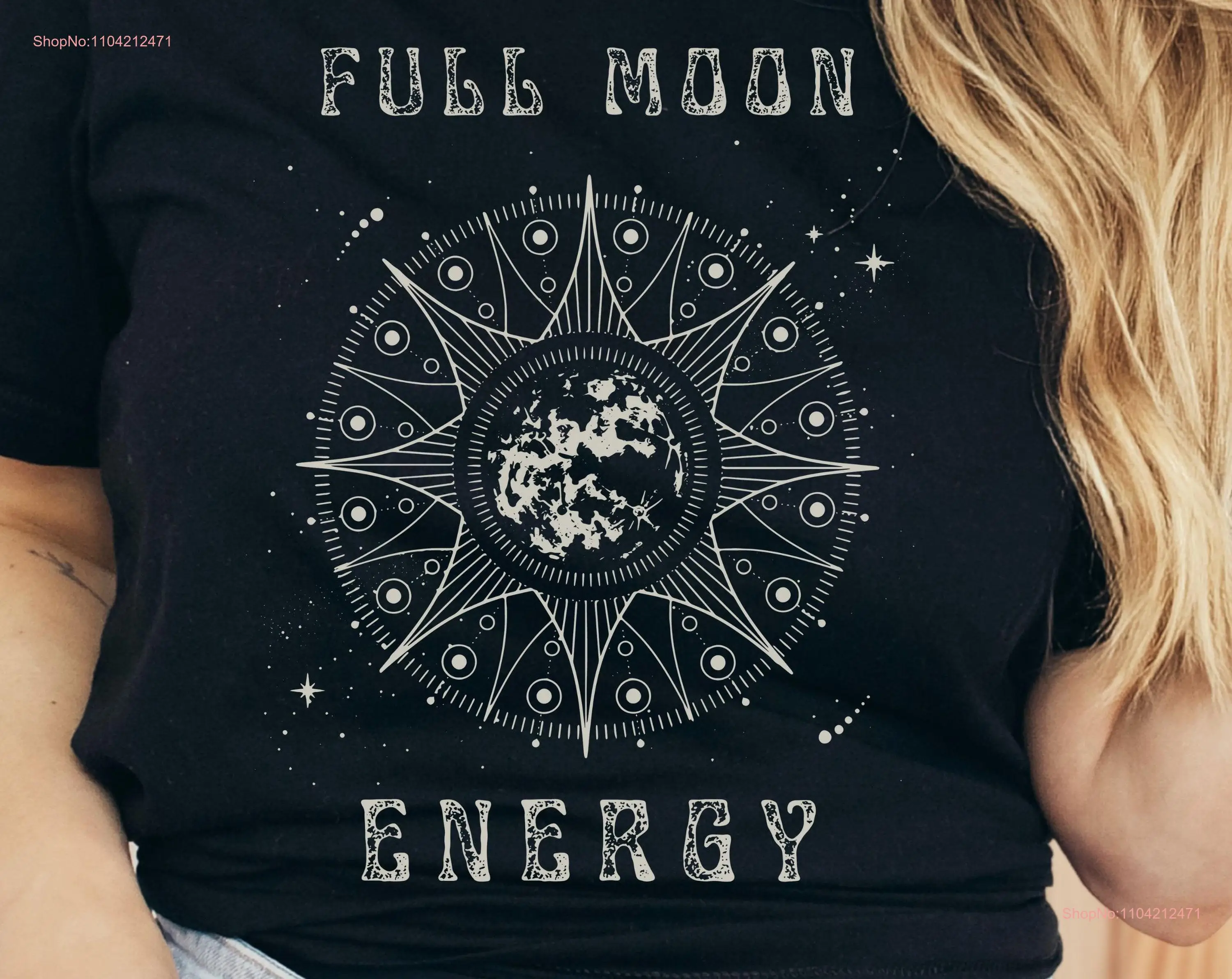 Full Moon Energy Child T Shirt mystical dark academia occulT witch clothes astrology lover long or short sleeves