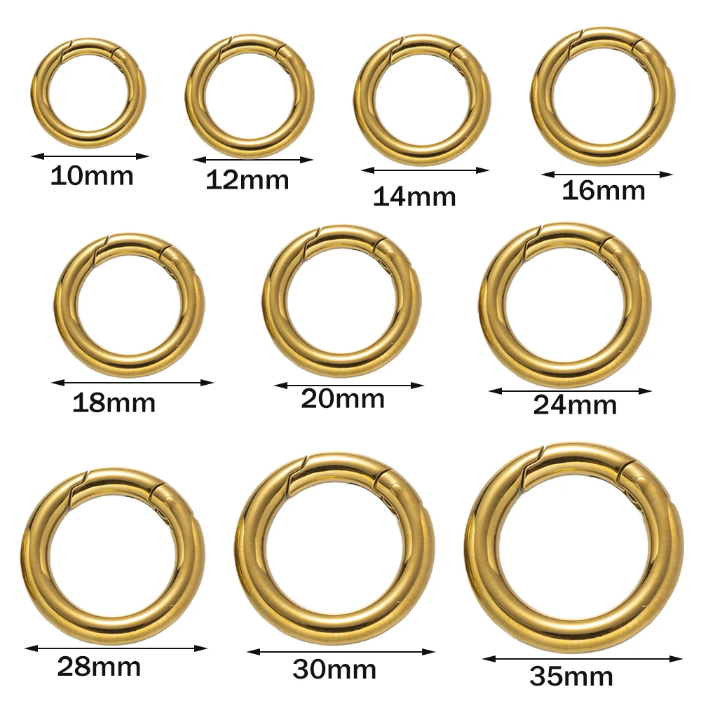 2 Stück 316 Edelstahl-Verschlüsse, runde Federringverschlüsse, Taschenverschlüsse, Schnappverschlüsse, Haken, Verbinder für DIY-Schmuckherstellungszubehör – Detail 2