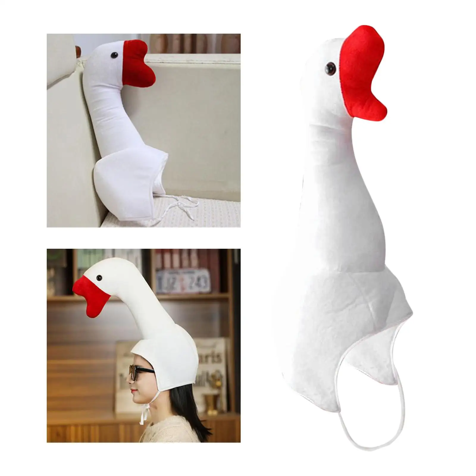 White Goose Earflap Hat Party Cute Cosplay Dress Up Costume