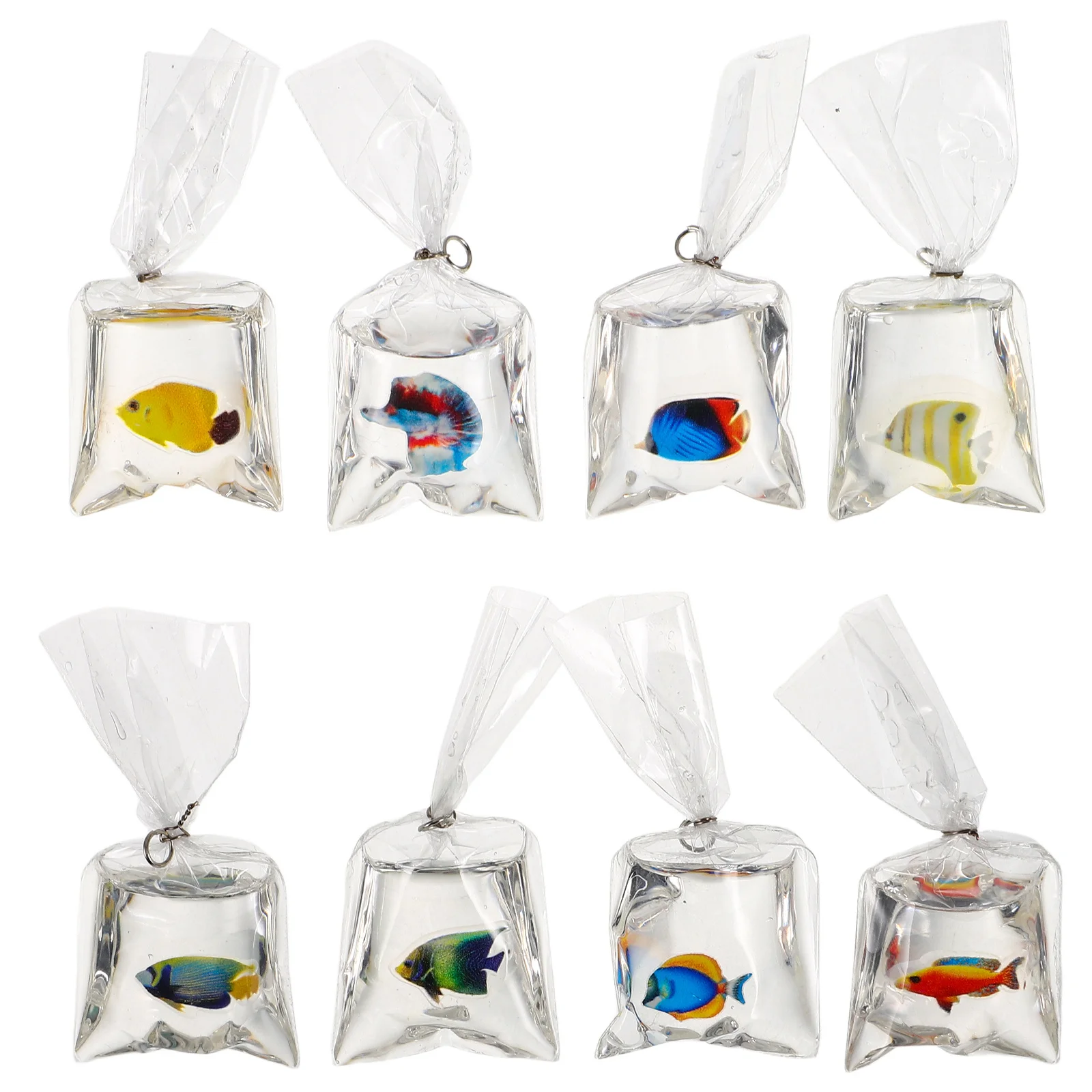 

8Pcs Transparent Resin Goldfish Charms Mixed Color Miniature Pendants for DIY Jewelry Necklaces Bracelets Keychains Fish Craft