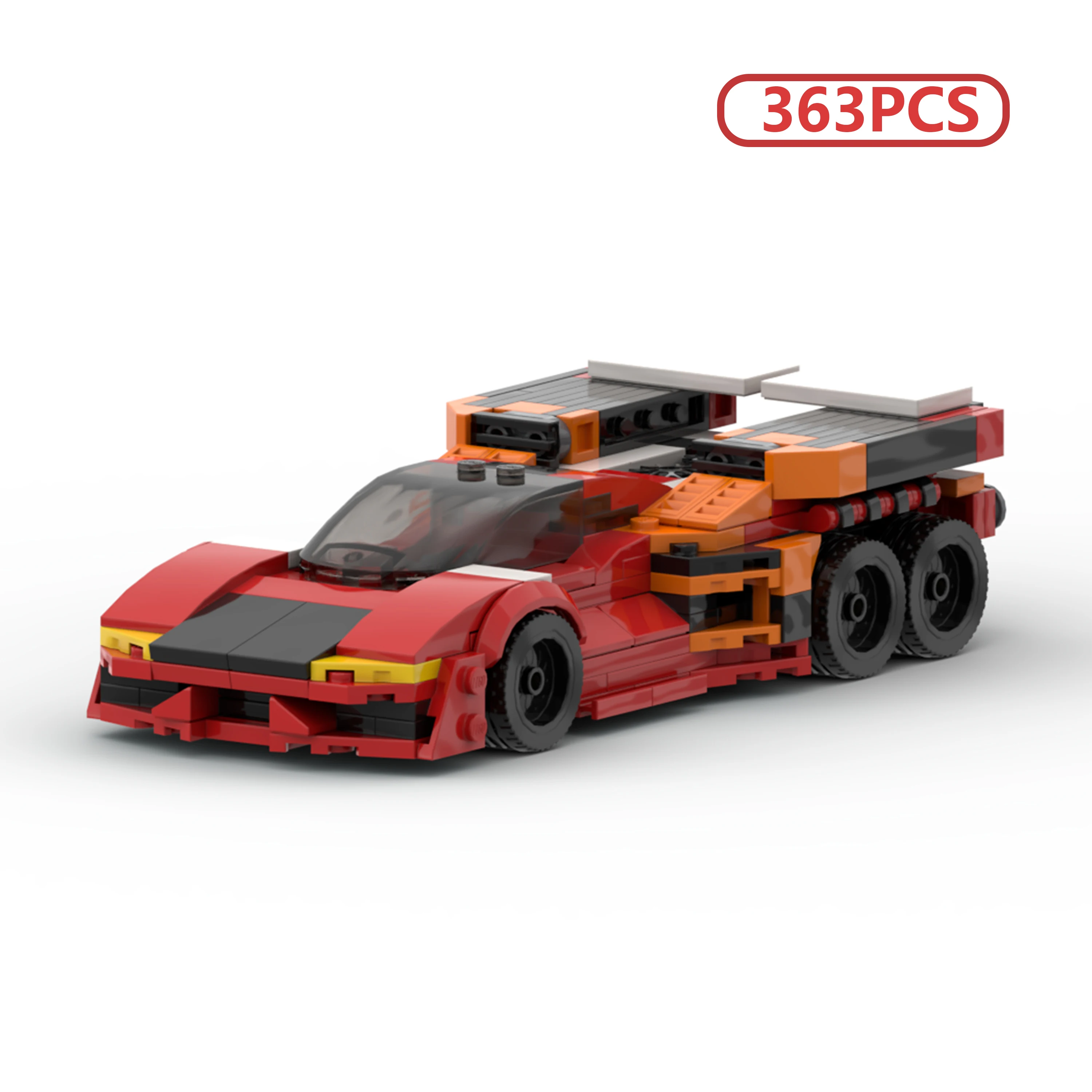 

MOC 96347 Flame Sperian Style Formula Racing Car Building Blocks 8-Stud Speed Series Model for Adults