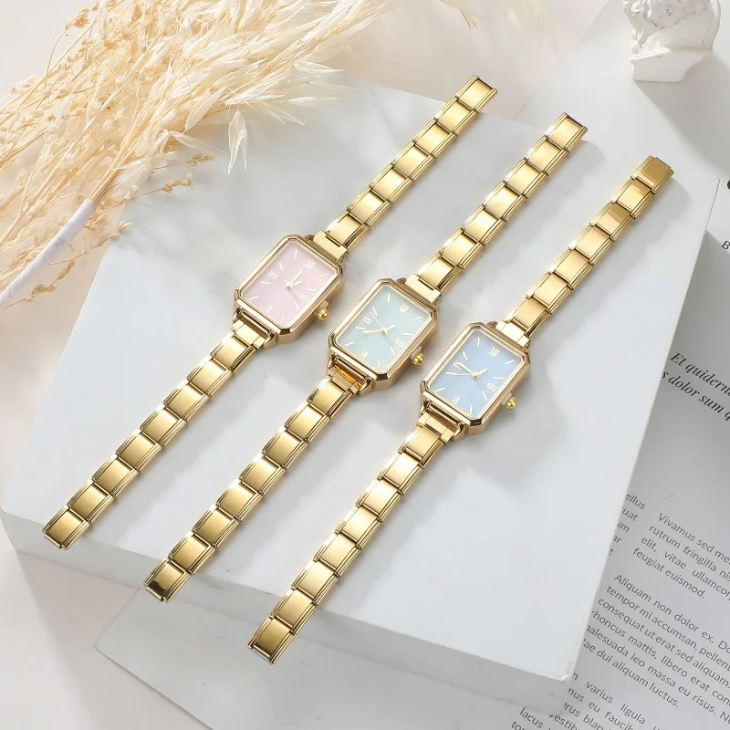 Y2K 9MM Width Italian Charm Round and Square Simple Elastic Watch Bracelets Bangle For Friend Wife Birthday Gift DIY Jewelry