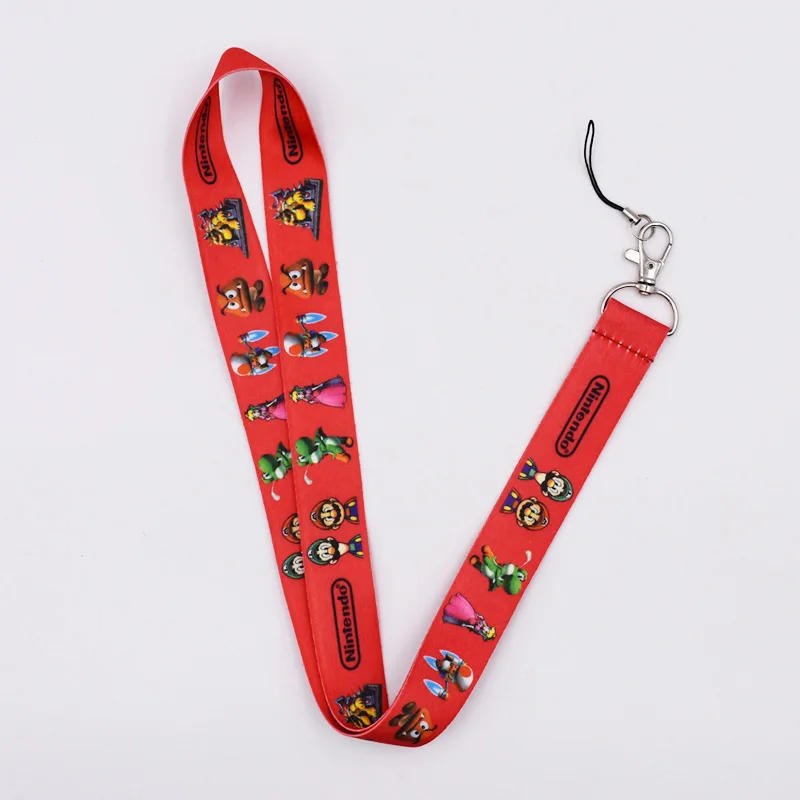 Super Mario Cartoon 7 Style Lanyard Children's Mario Print Mobile Phone Badge Camera Hanging Animation Peripheral Toys Gifts