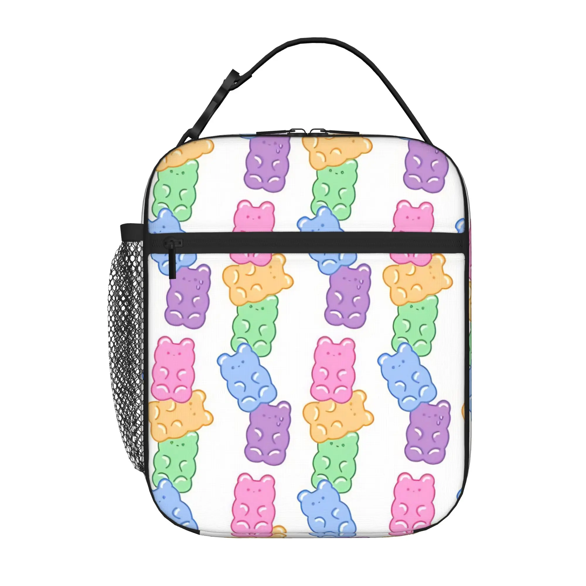 1 Piece Zipper Closure Cute Chewy Candy Figure  Storage Bag Pocket Gummy Bear School Lunch Food Box Reusable For Lunch Food Bag