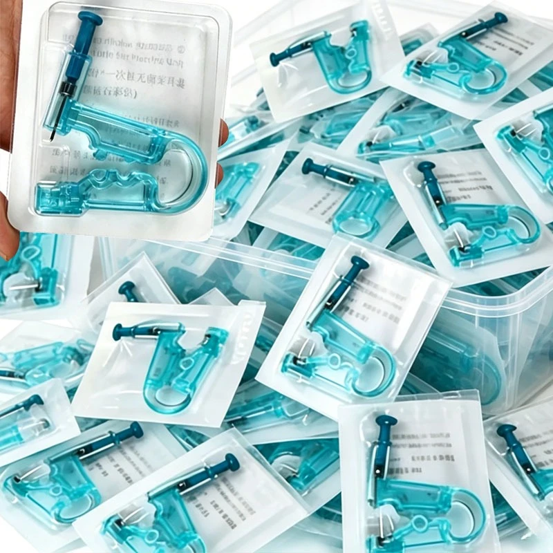 Disposable Painless Ear Piercing Healthy Sterile Puncture Tool Earrings Ear Piercing Easy-use Gun with Ear Stud 100PC Wholesale