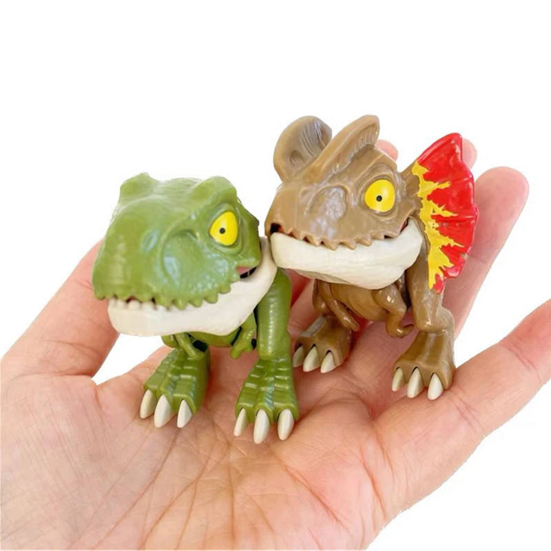 Jurassic Finger Dinosaur Toys Tyrannosaurus Triceratops Model Funny Tricky Finger Biting Dino Kids Interactive Toy Birthday Gift