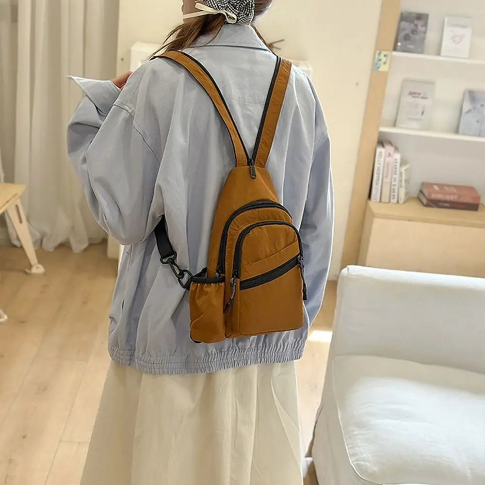 

Fahsion Small Sling Shoulder Bags Nylon Multi-function Sports Chest Bag Leight Weight Casual Travel Backpack Teenagers