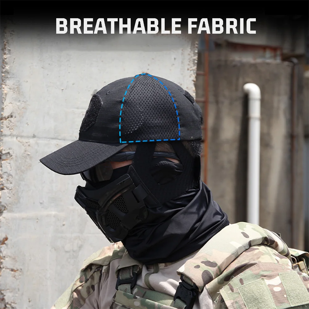 Airsoft Mask Set, Tactical Half Face Mask with Breathable Baseball Cap & Paintball Goggles, Outdoor Airsoft Hunting Gear