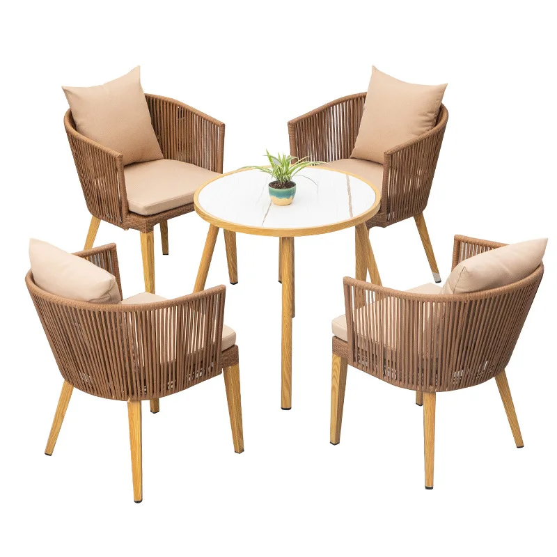 

Outdoor tables and chairs courtyard waterproof and sunscreen leisure open-air villa