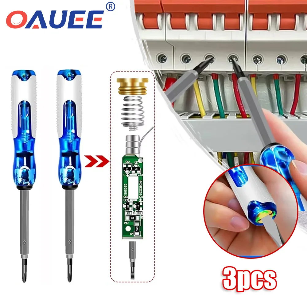 

3 шт. AC24-250V бесконтактный детектор напряжения ручка многофункциональная электрическая отвертка тестовая ручка зонд детектор мощности светодиодный индикатор