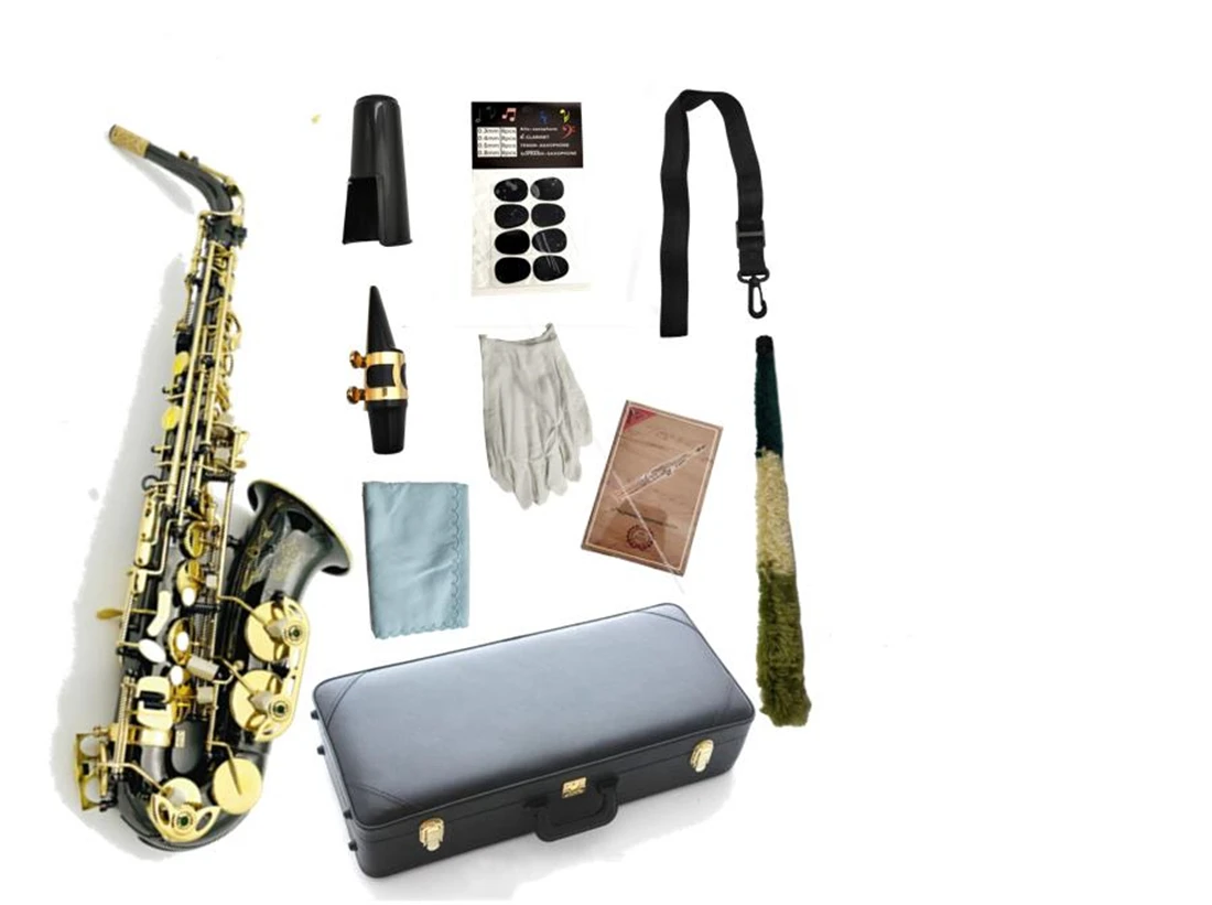 Real Pictures Germany JK SX90R Keilwerth Alto Saxophone Eb Flat Black Nickel Plated Gold Keys professional Musical Instrument